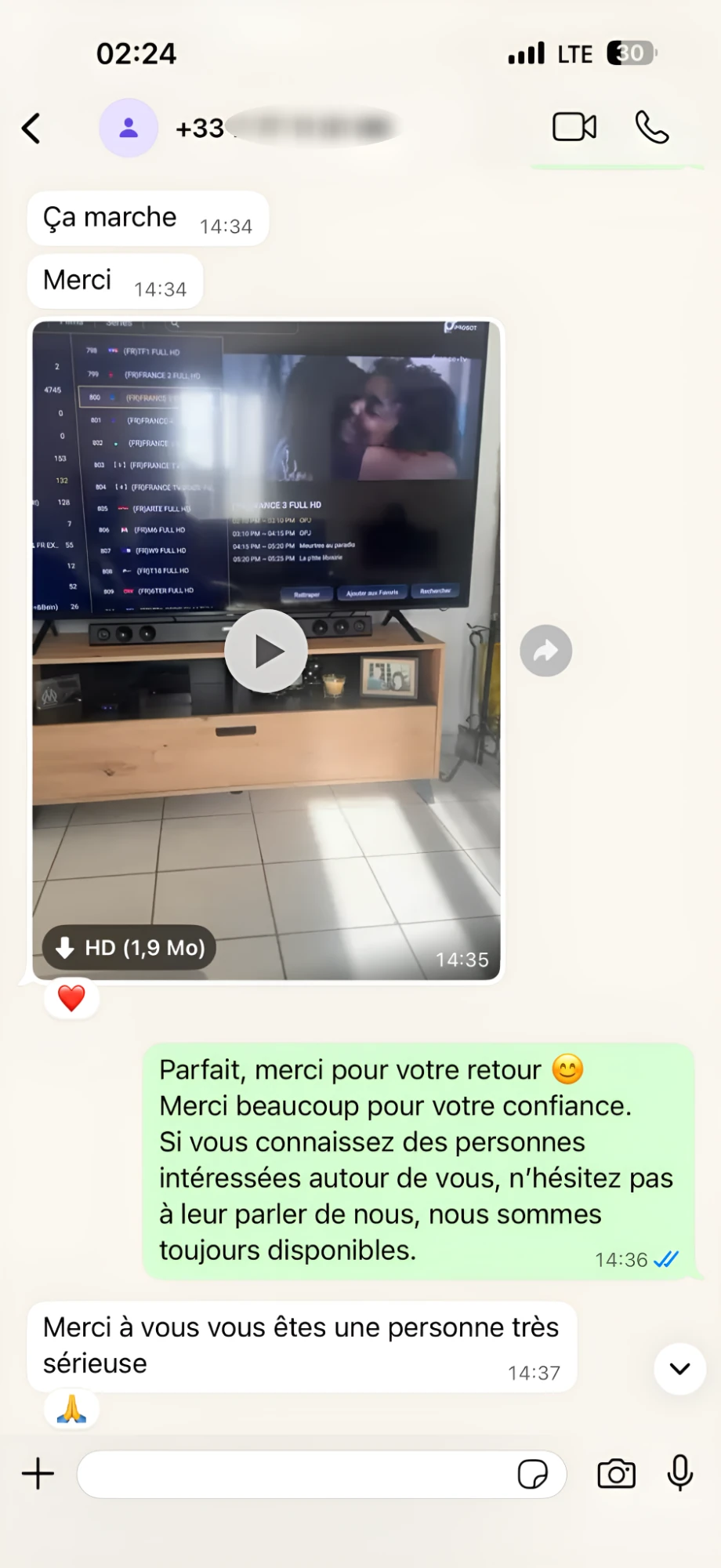 Avis client Sofiane Paris 19e — Atlas Pro